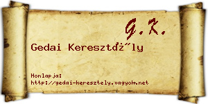 Gedai Keresztély névjegykártya